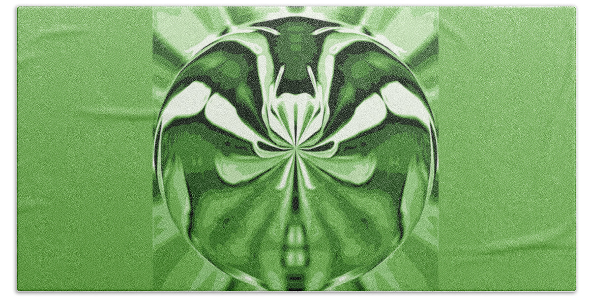 Spider Bath Towel featuring the digital art Spider Egg - Green by Ronald Mills