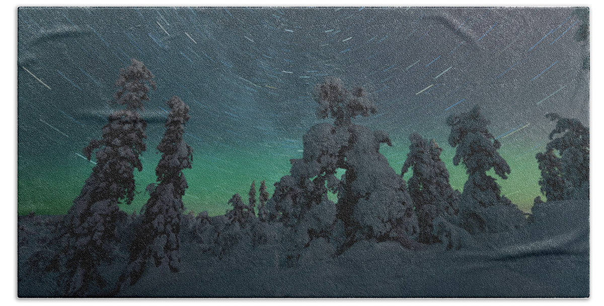 Finland Hand Towel featuring the photograph Spinning snow giants by Thomas Kast