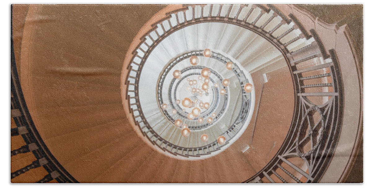 Spiral Staircase Bath Towel featuring the photograph Spiral staircase by Andrew Lalchan
