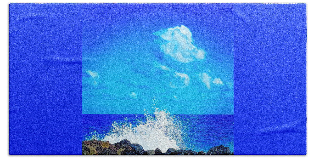#flowersofoha #flowers #aloha #hawaii #puna #flowerpower #flowerpoweraloha #splash #cloud #bluealoha #splashcloudbluealoha Bath Towel featuring the photograph Splash Cloud Blue Aloha by Joalene Young
