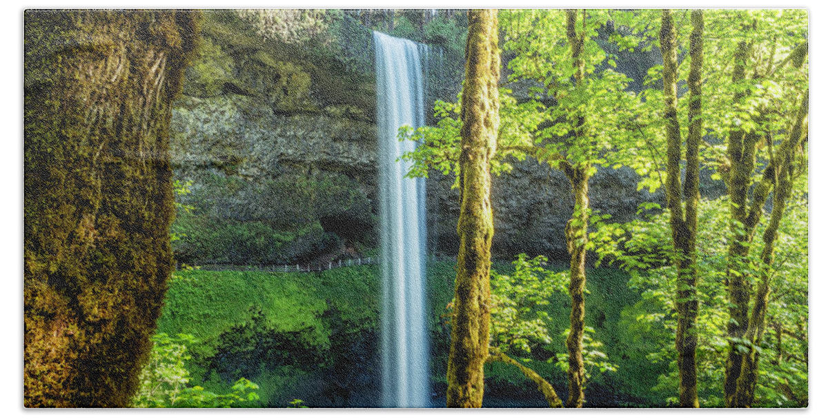 South Falls Bath Sheet featuring the photograph Splendor at South Falls by Belinda Greb