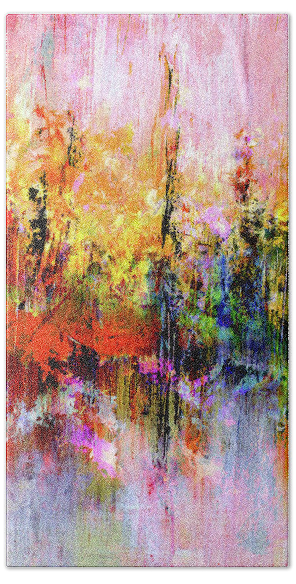 Spring Hand Towel featuring the digital art Spring Forth Into Pandemonium by Neece Campione