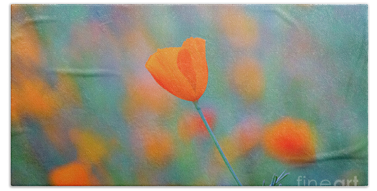 Sierra Nevada Bath Towel featuring the photograph Spring Poppy by Anthony Michael Bonafede