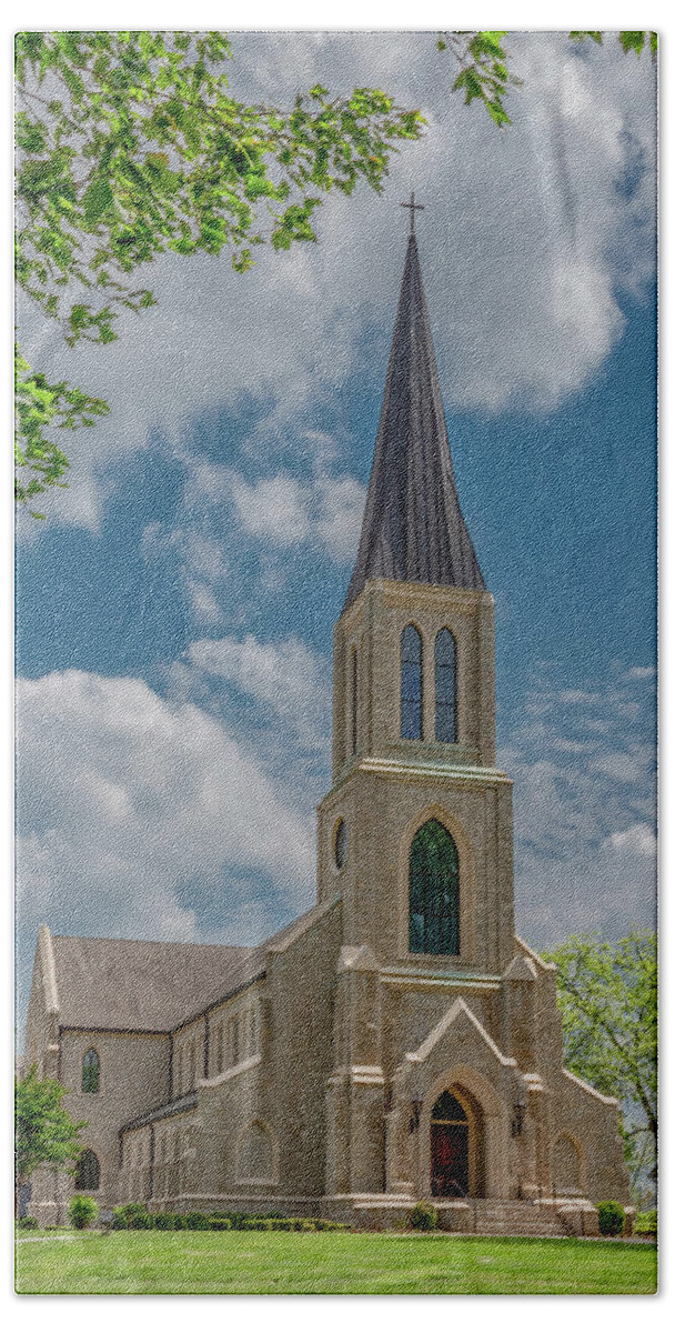 Tennessee Hand Towel featuring the photograph Springtime Chapel, Lee University by Marcy Wielfaert