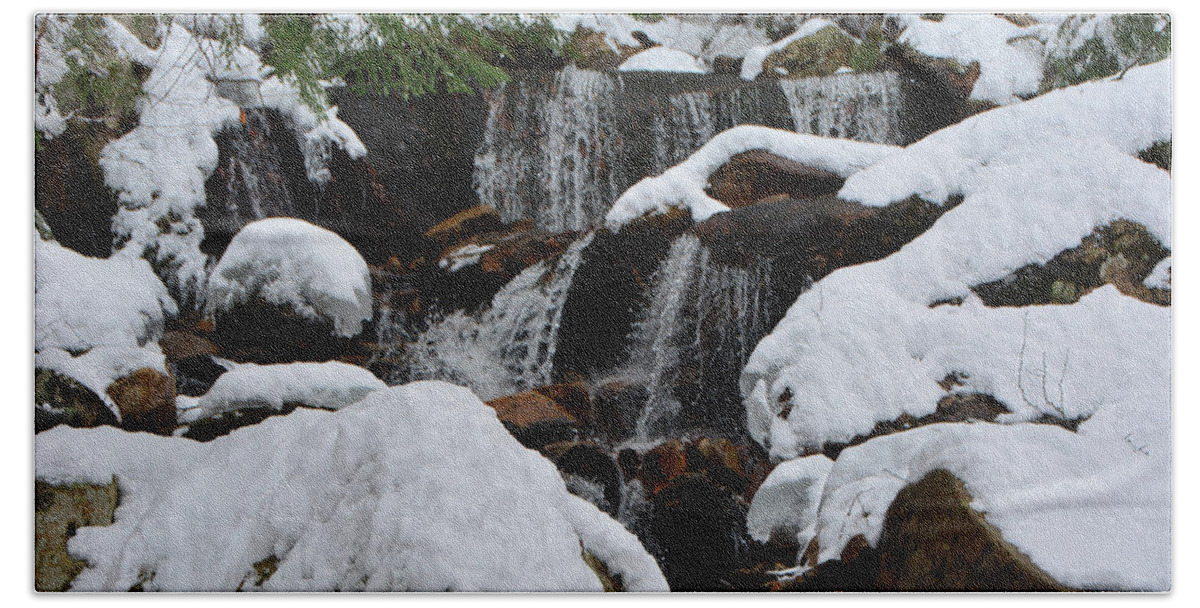 Spruce Peak Falls Bath Towel featuring the photograph Spruce Peak Falls 2 by Raymond Salani III