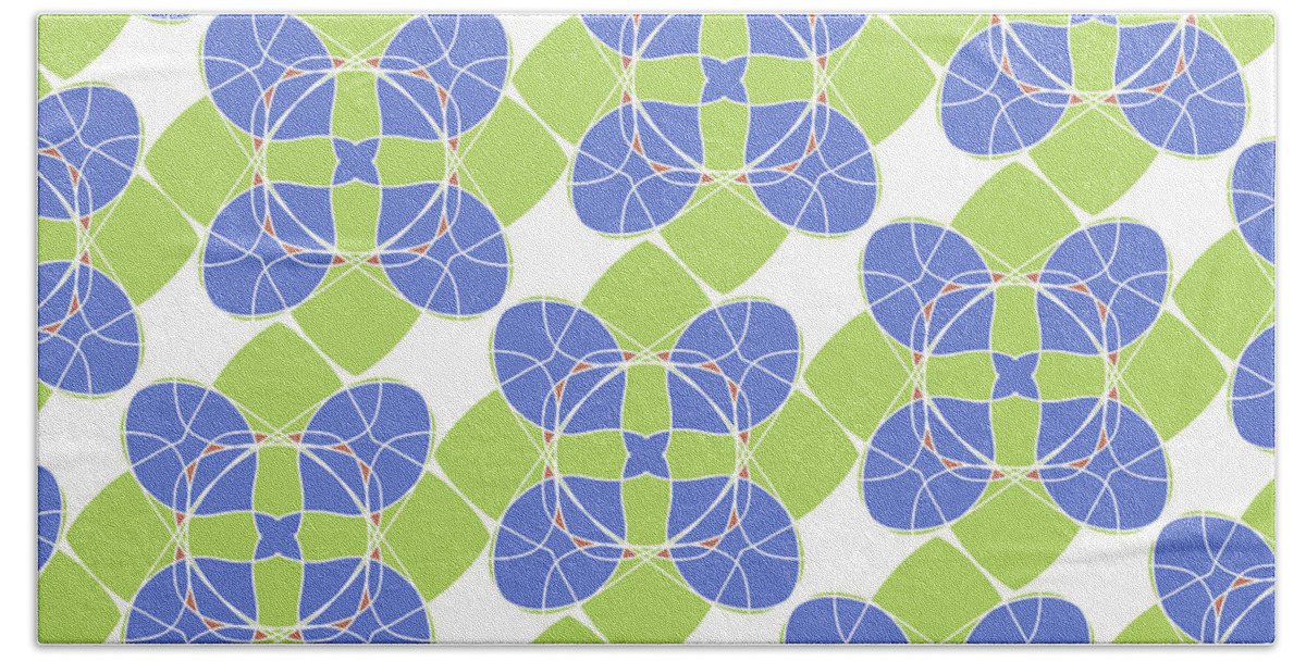 Symmetrical Pattern Hand Towel featuring the digital art Square Flower by Patricia Awapara