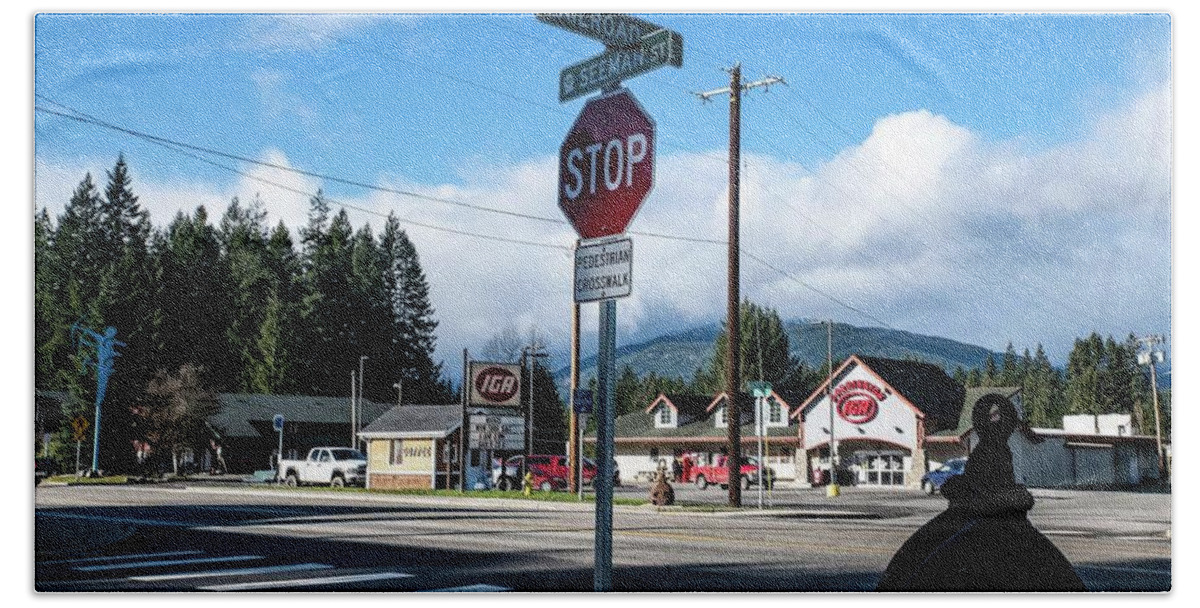 Sr 530 And Railroad Avenue Hand Towel featuring the photograph SR 530 and Railroad Avenue by Tom Cochran