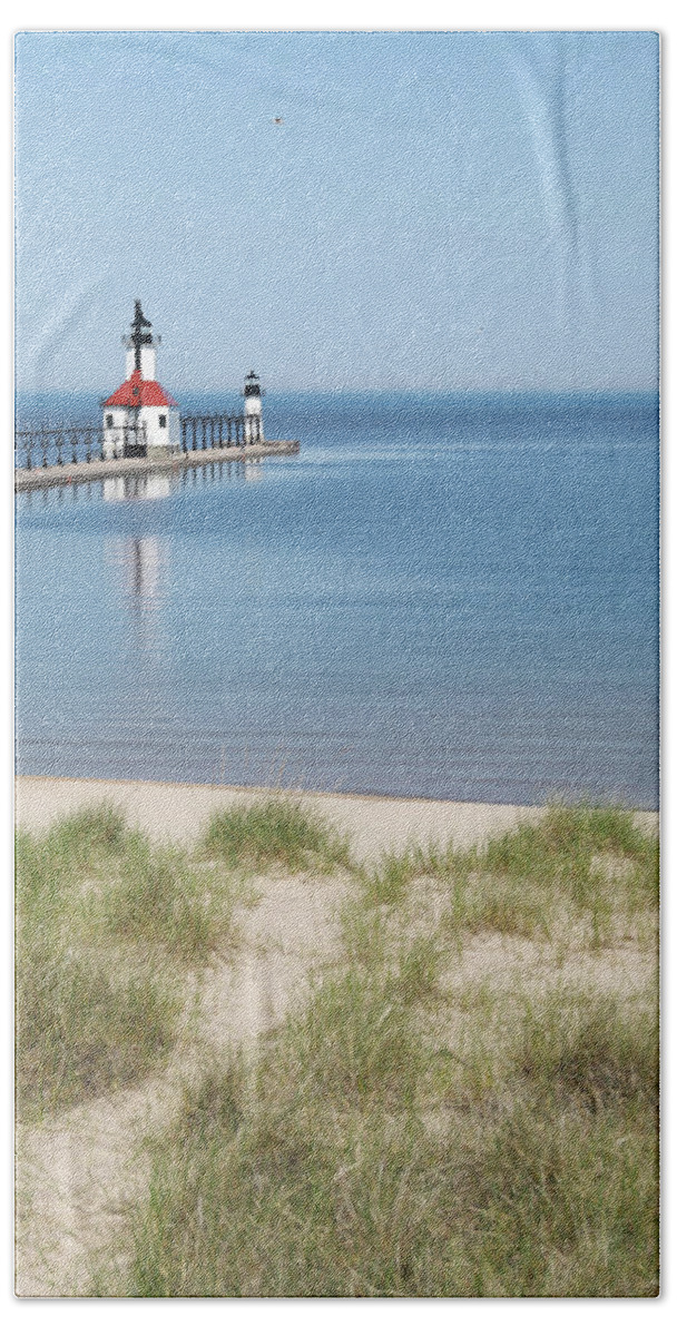 St. Joseph Michigan Beach Hand Towel featuring the photograph St. Joseph Michigan Beach by Dan Sproul