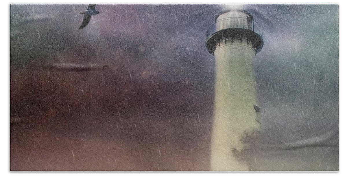 Texture Bath Towel featuring the photograph St. Simons Lighthouse by Marjorie Whitley