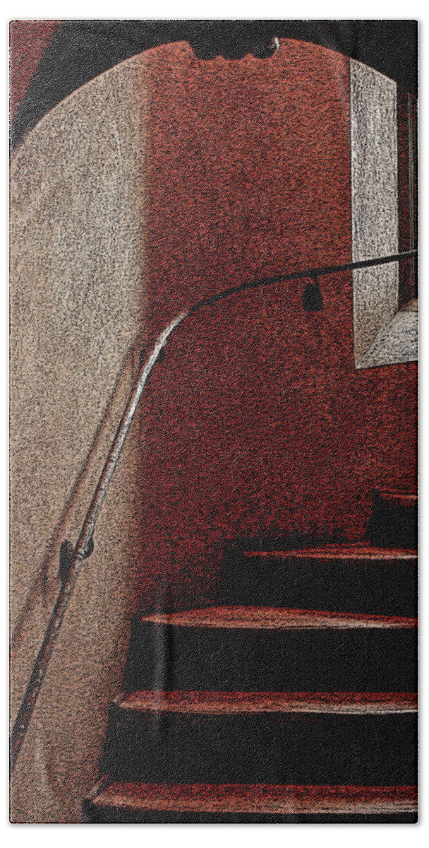 Stairs Indoor Window Bath Towel featuring the photograph Stairs Indoors1 by John Linnemeyer