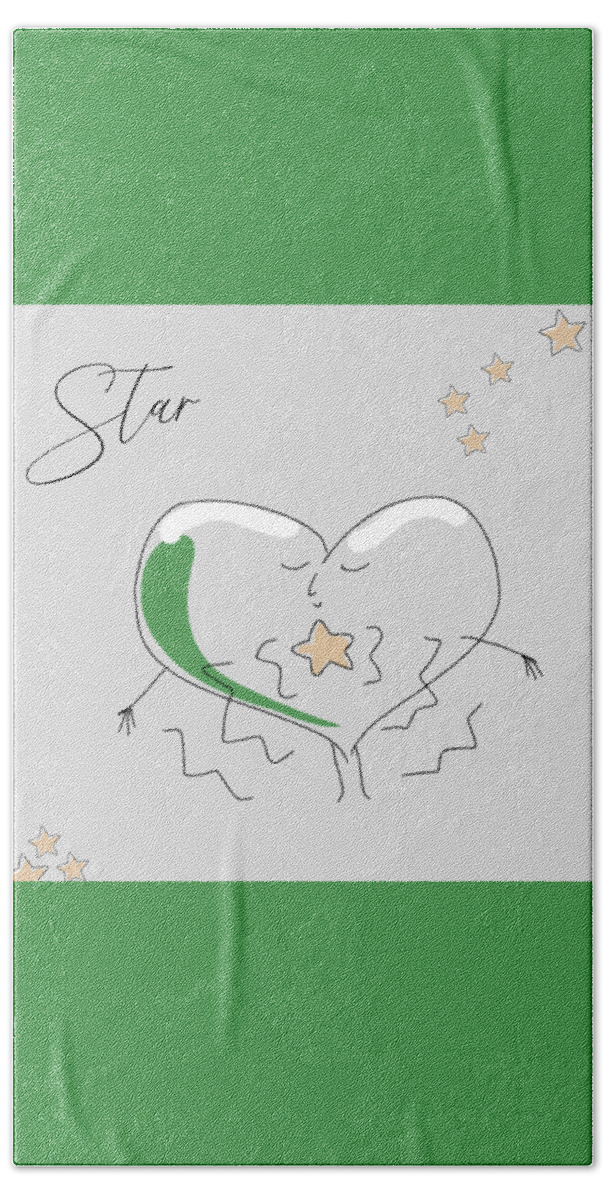 Star Bath Towel featuring the drawing Star by J Lyn Simpson