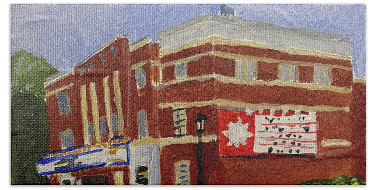  Hand Towel featuring the painting State Theater Fairfax by John Macarthur