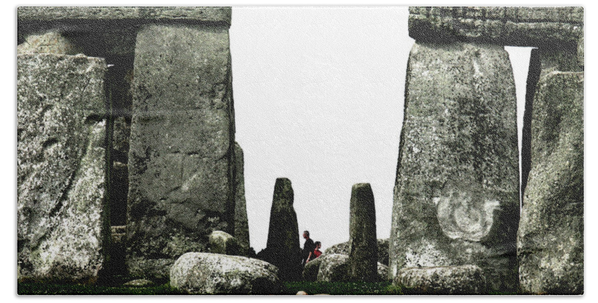 Nude Hand Towel featuring the photograph Steph at Stonehenge by Mark Gomez
