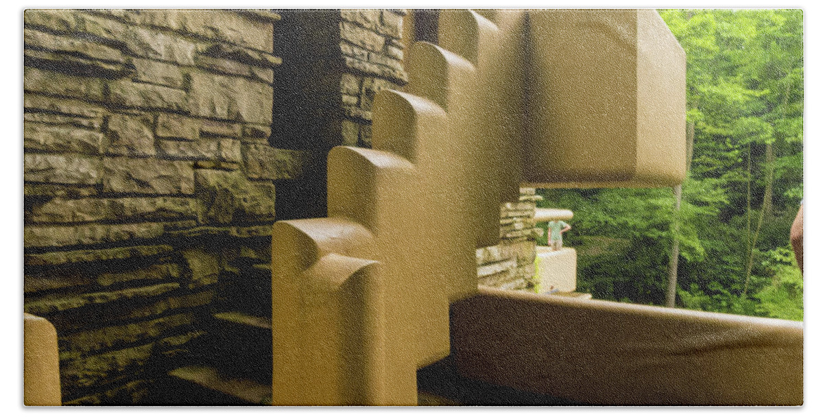 2-events/trips Bath Towel featuring the photograph Steps at Falling Waters by Louis Dallara
