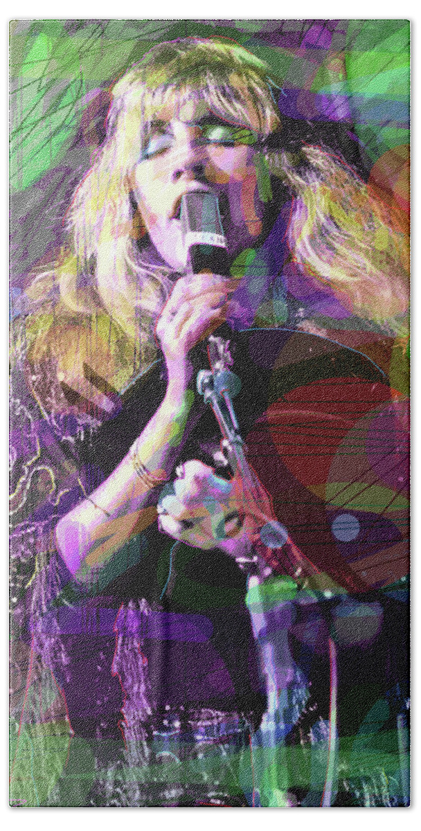 Stevie Nicks Hand Towel featuring the painting Stevie Nicks by David Lloyd Glover