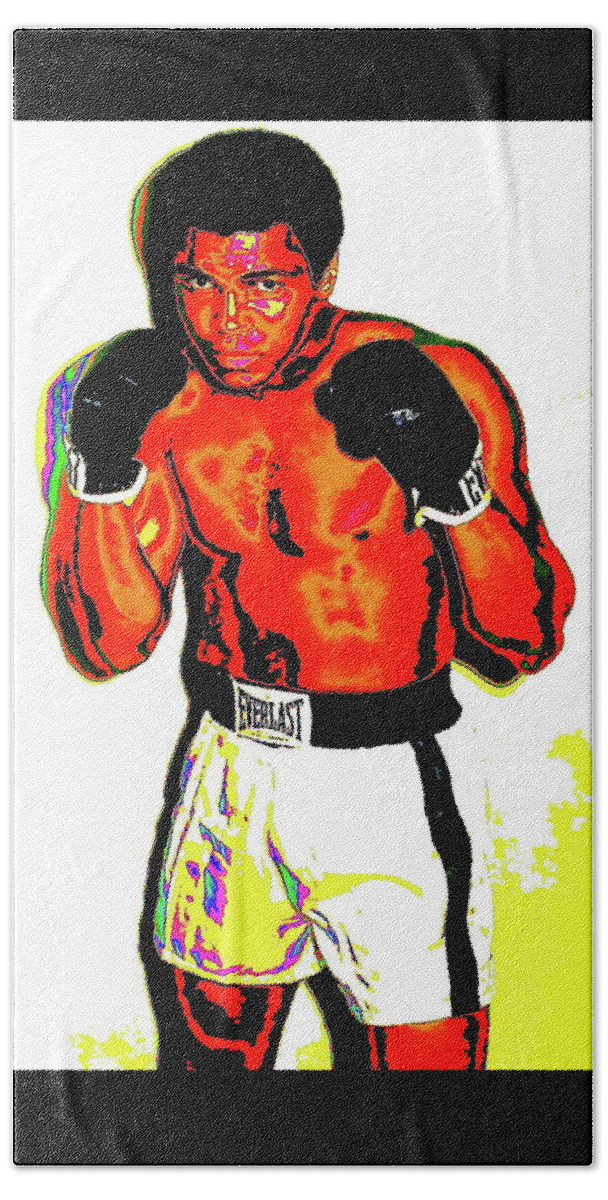 Ali Hand Towel featuring the digital art Sting Like a Bee by Larry Beat