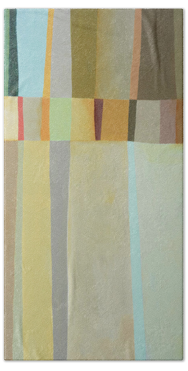 Jane Davies Hand Towel featuring the painting Stitched Together #6 by Jane Davies