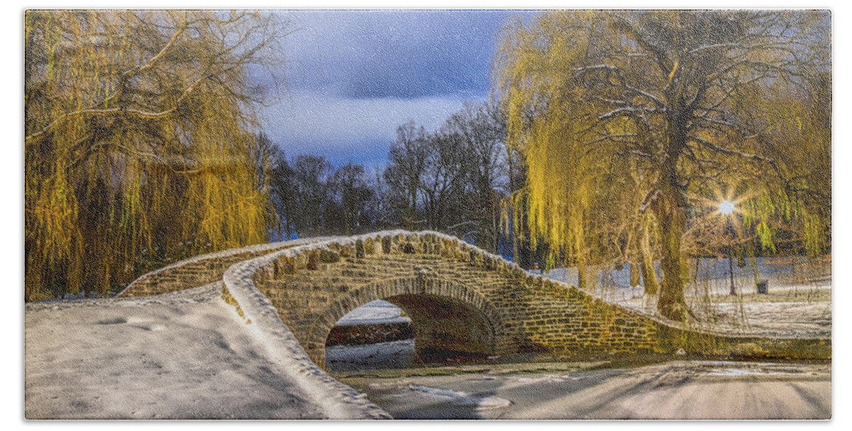 Stone Hand Towel featuring the photograph Stone Bridge at Hiawatha by Rod Best