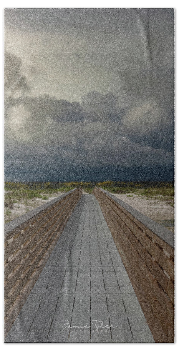 Beach Hand Towel featuring the photograph Stormy beach by Jamie Tyler