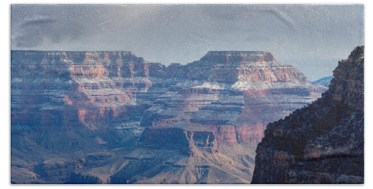 Storm Stormy Clouds Grand Canyon Winter Snow Arizona Landscape Fstop101 Hand Towel featuring the photograph Stormy Clouds over a Wintery Grand Canyon by Geno Lee