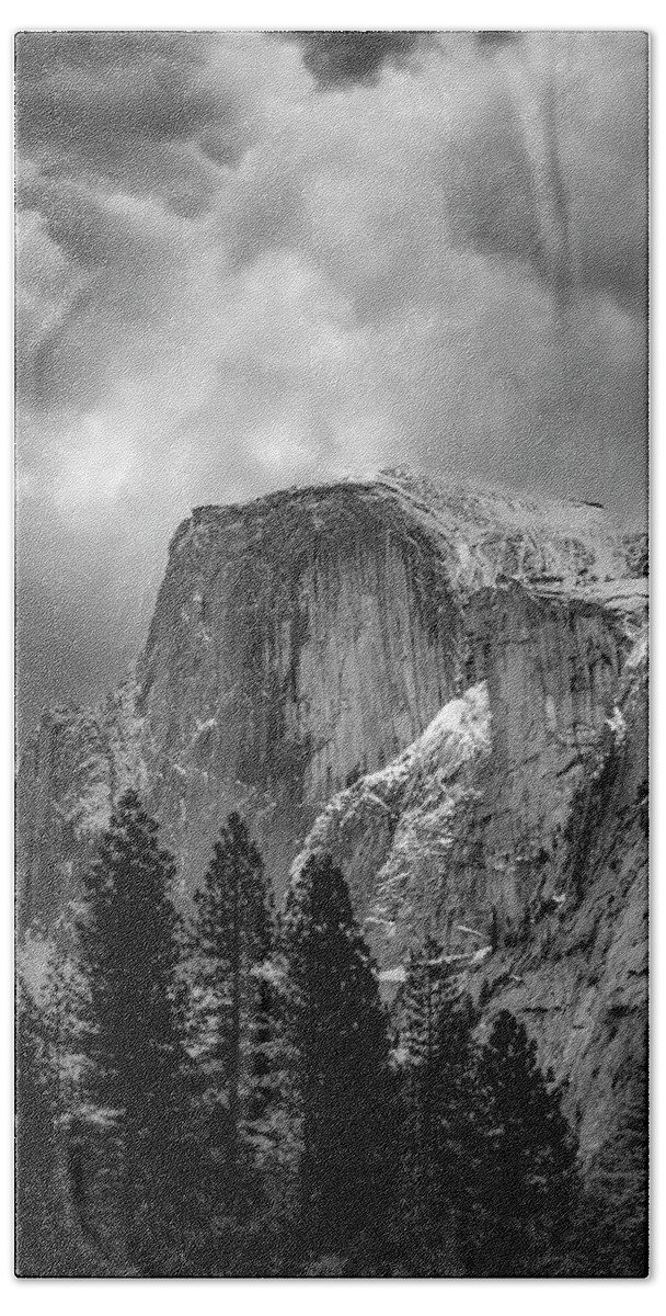 Landscape Hand Towel featuring the photograph Stormy Half Dome by Romeo Victor