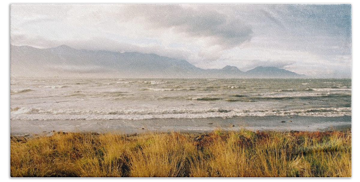 Kaikoura Hand Towel featuring the photograph Stormy Kaikoura Morning by Stephen Mitchell