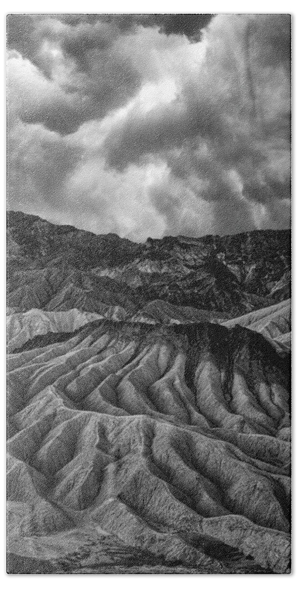 Landscape Bath Towel featuring the photograph Stormy Zabriskie Point by Romeo Victor