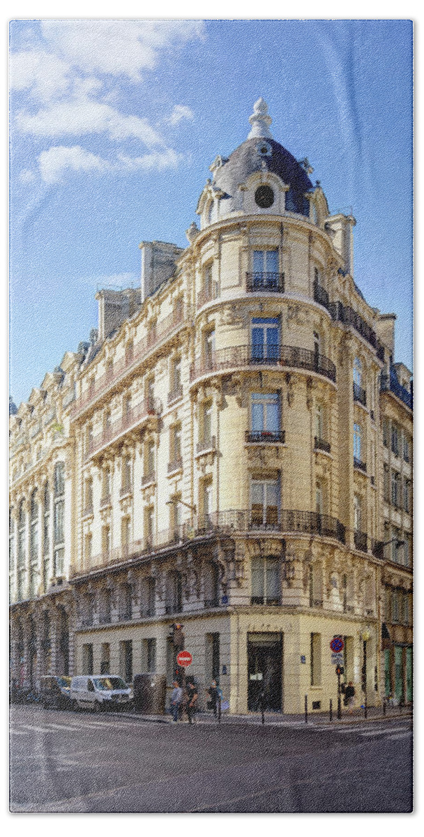 Street In Paris Bath Towel featuring the photograph Street in Paris 01 by Weston Westmoreland