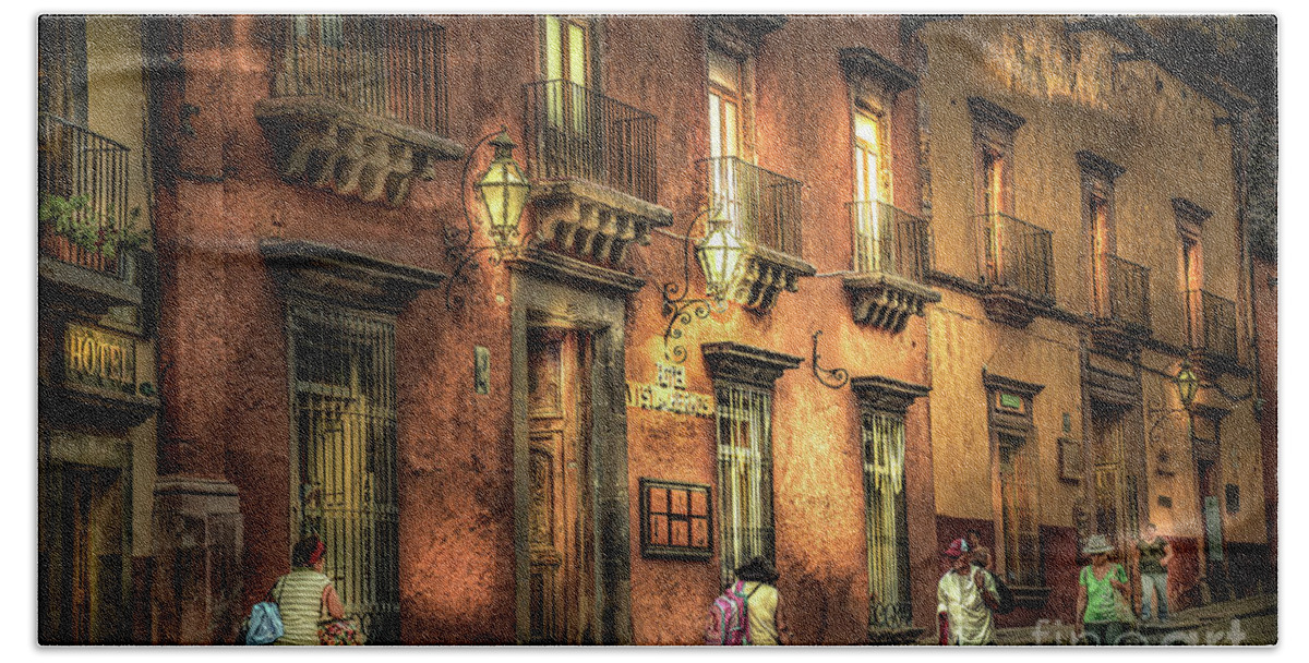 Street Hand Towel featuring the photograph Street Scene San Miguel by Barry Weiss