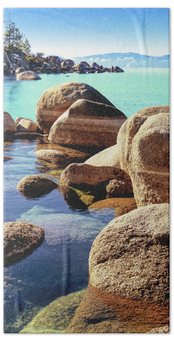Usa Hand Towel featuring the photograph Submerged Boulders by Randy Bradley