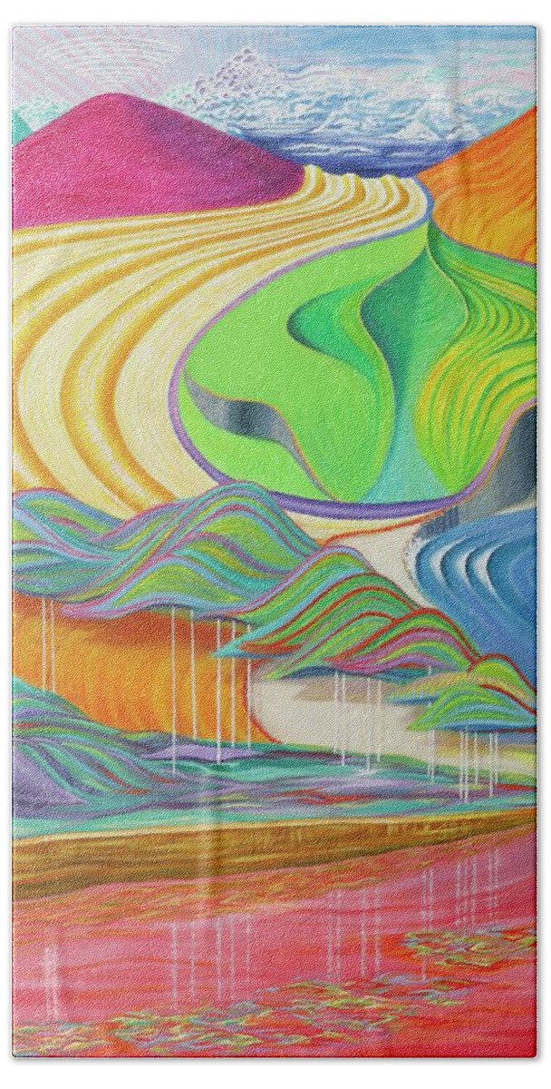 Top Seller Bath Towel featuring the painting Land of Color by Dorsey Northrup