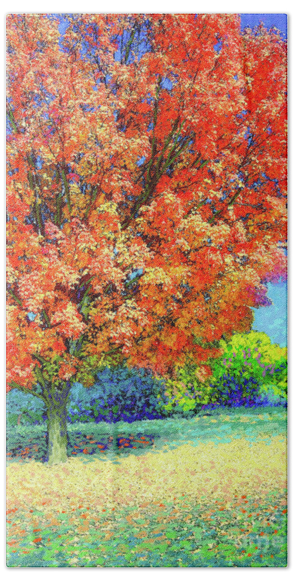 Landscape Hand Towel featuring the painting Sugar Maple Sunshine by Jane Small