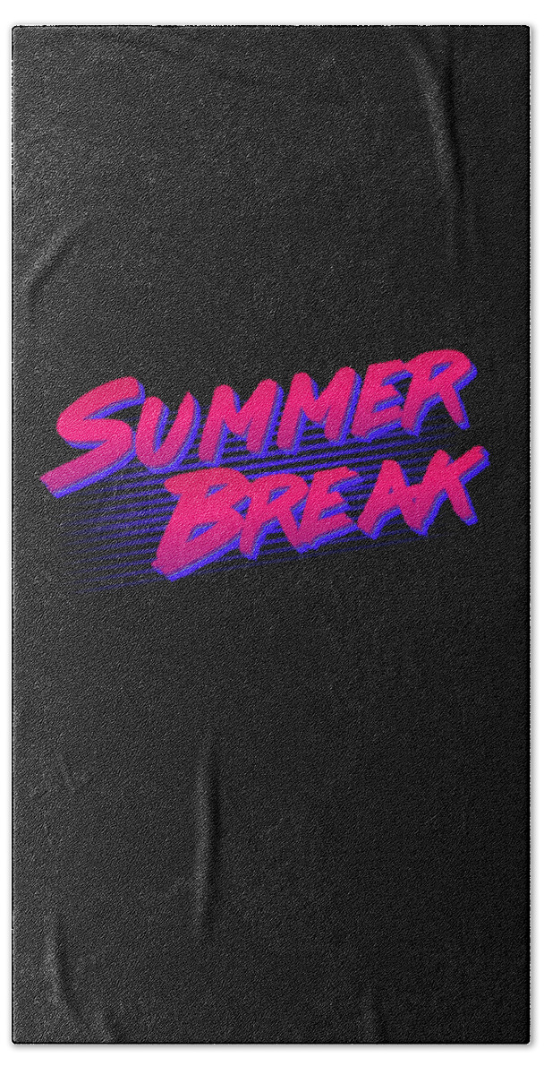 Funny Hand Towel featuring the digital art Summer Break Retro by Flippin Sweet Gear