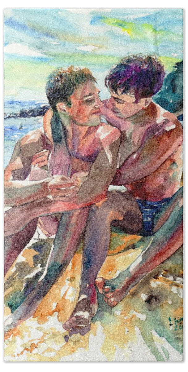 Gay Love Bath Towel featuring the painting Summer Fascination by Suzann Sines