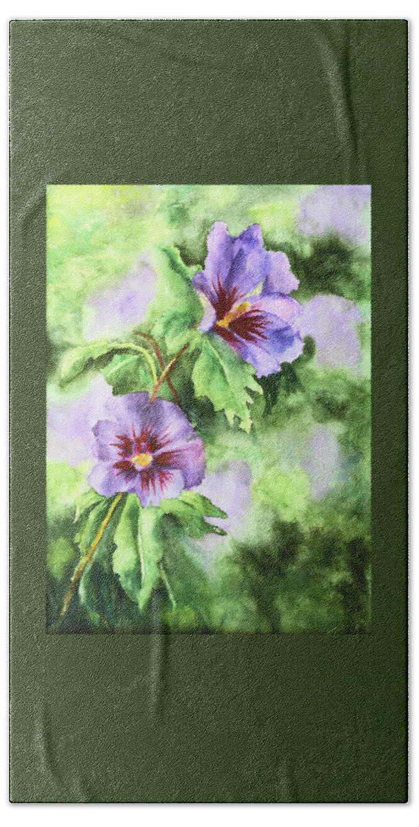 Art - Watercolor Hand Towel featuring the painting Summer Glory Watercolour on Paper by Sher Nasser