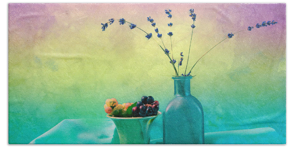 Photo Painting Bath Towel featuring the photograph Summer Leftovers by Rene Crystal