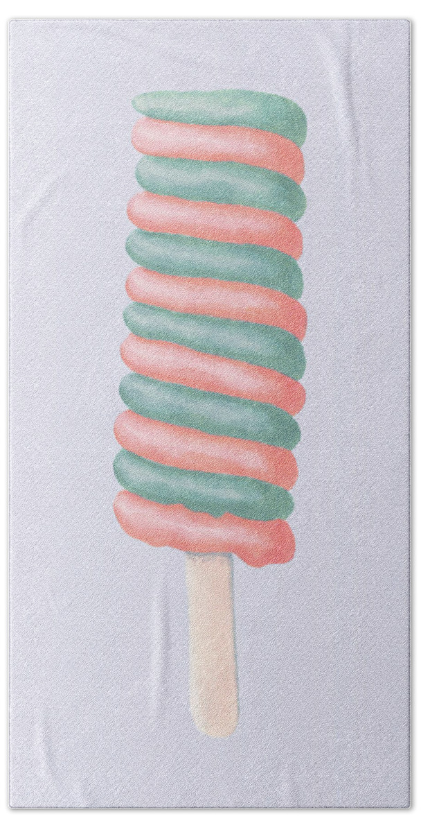 Ice Cream Hand Towel featuring the painting Summer Lovin' Ice Cream IV by Ink Well