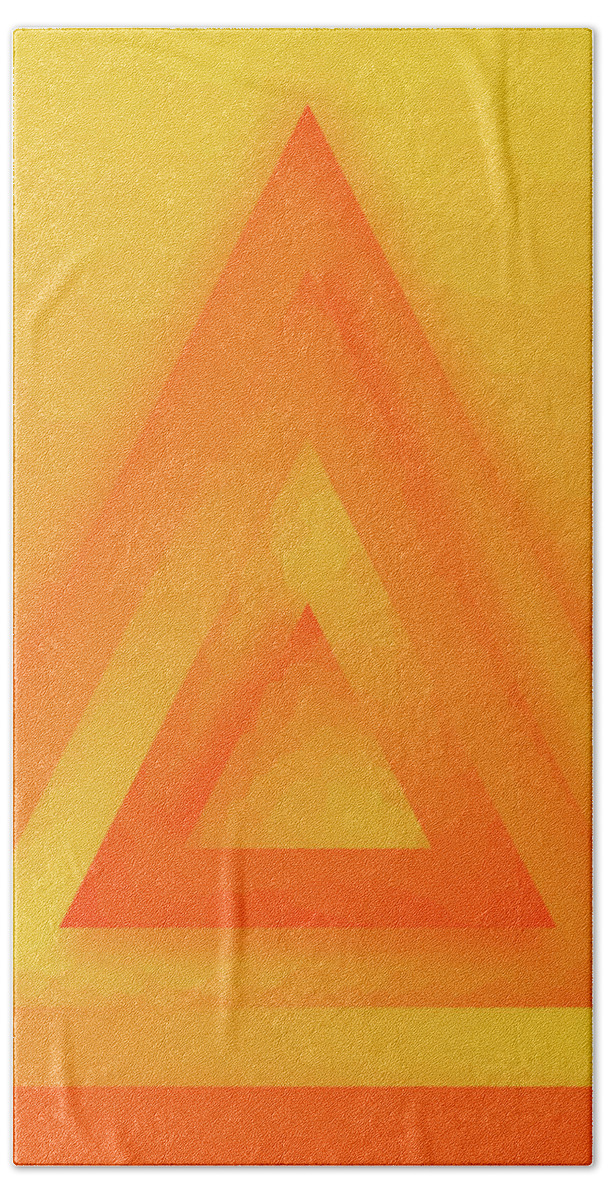 Abstract Hand Towel featuring the digital art Sun Pyramid by Liquid Eye