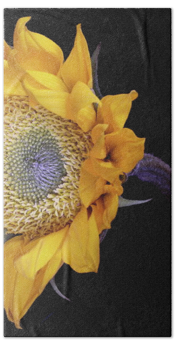 Macro Hand Towel featuring the photograph Sunflower 031708 by Julie Powell