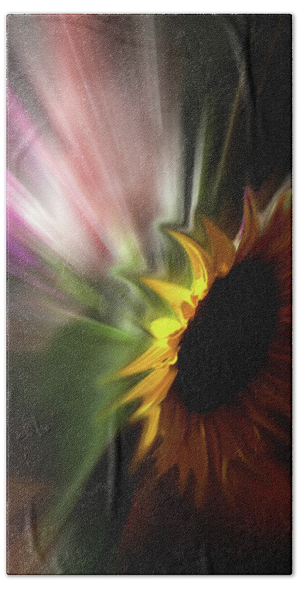 Abstract Bath Towel featuring the photograph Sunflower Colors by Wayne King