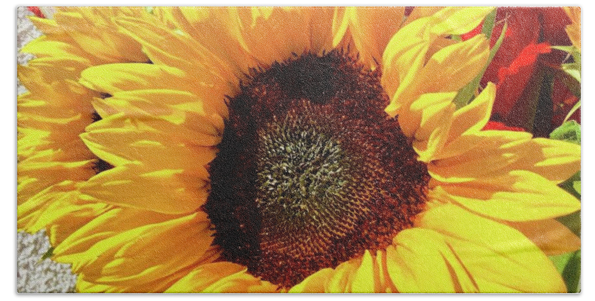 Sunflower Bath Towel featuring the photograph Sunflower by Lana Sylber