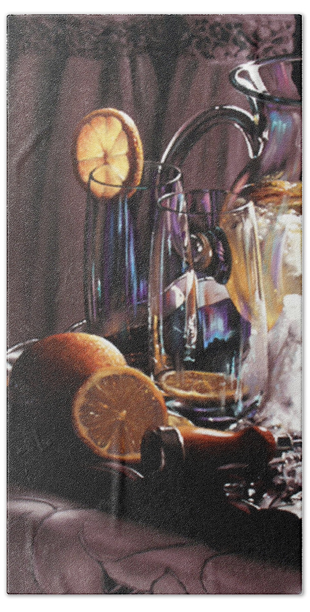 Lemons Hand Towel featuring the painting Sunkist by Dianna Ponting