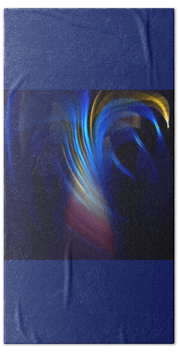 Abstract Art Bath Towel featuring the digital art Sunray Blues by Ronald Mills
