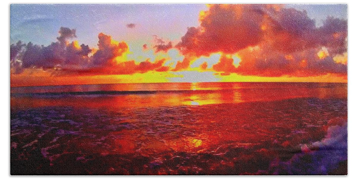 Sunrise Hand Towel featuring the photograph Sunrise Beach 563 by Rip Read