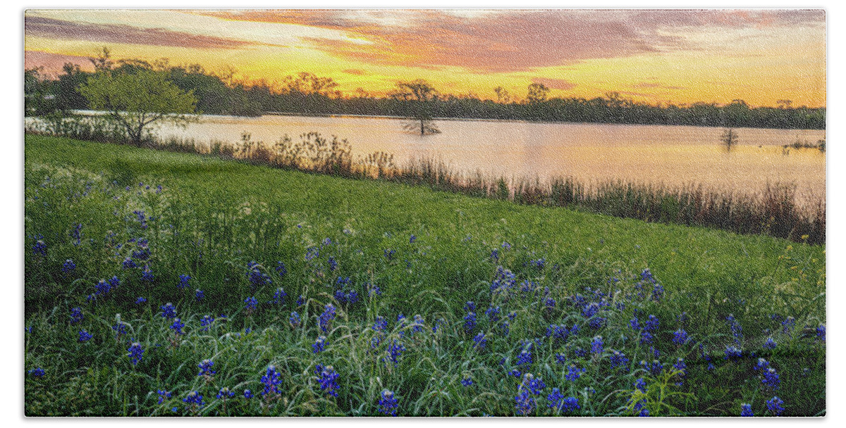 Texas Bath Towel featuring the photograph Spring Sunrise at McKinnish Park by Ron Long Ltd Photography