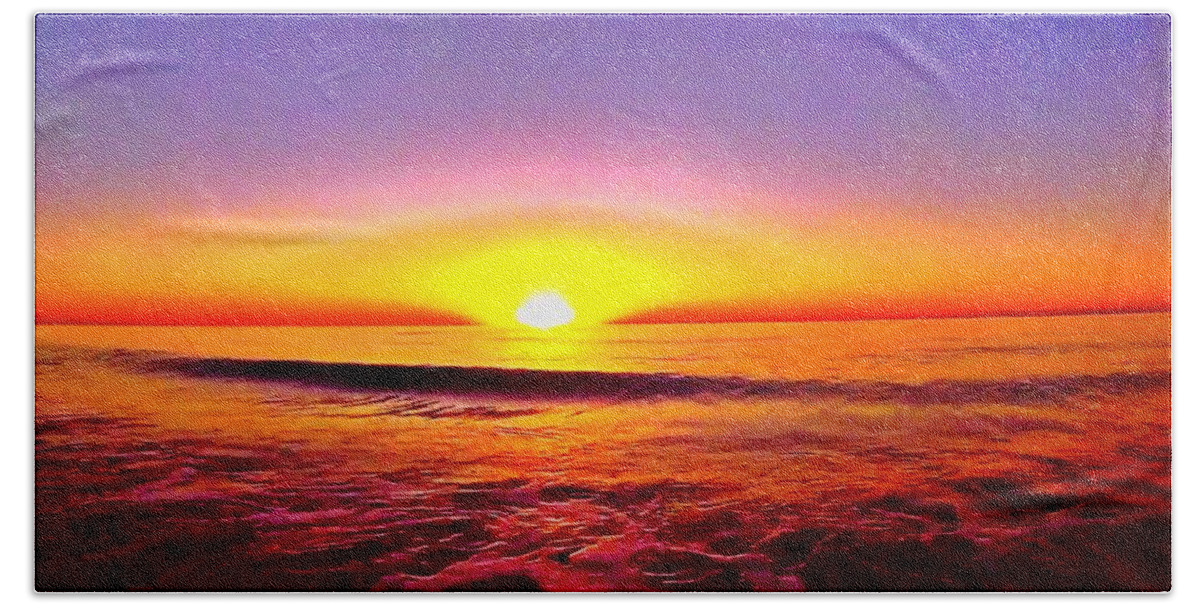 Sunrise Hand Towel featuring the photograph Sunrise Beach 46 by Rip Read