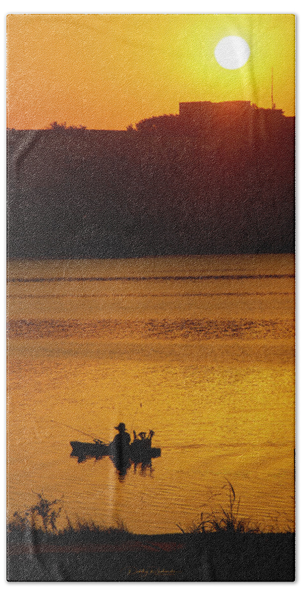 Fishing Bath Towel featuring the photograph Sunrise Fishing by Debby Richards