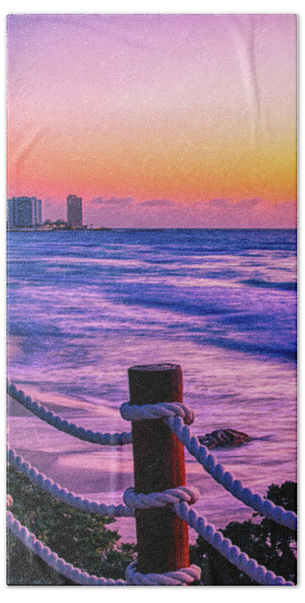 Cancun Bath Towel featuring the photograph Sunrise in Cancun by Tatiana Travelways