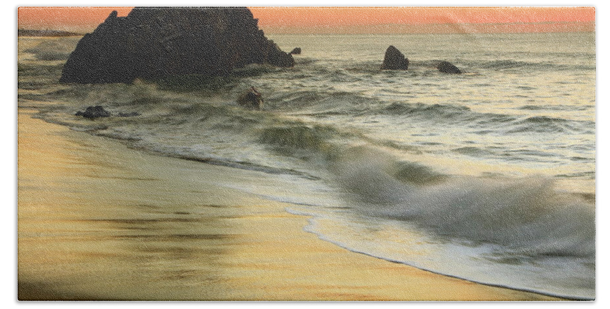 Sunrise Hand Towel featuring the photograph Sunrise Seascape Huatulco by Roupen Baker
