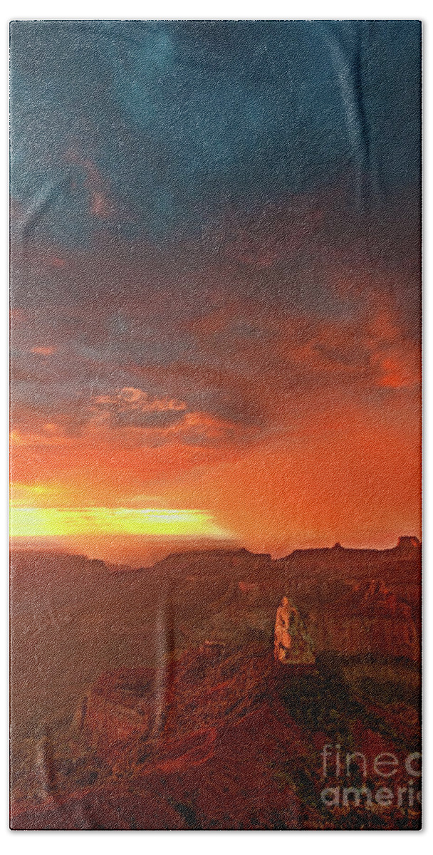 North America Bath Towel featuring the photograph Sunrise Storm Point Imperial North Rim Grand Canyon NP Arizona by Dave Welling